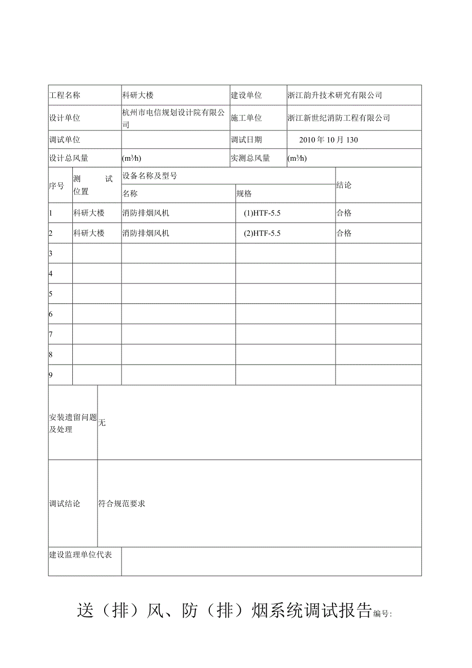 防排烟调试记录.docx_第1页