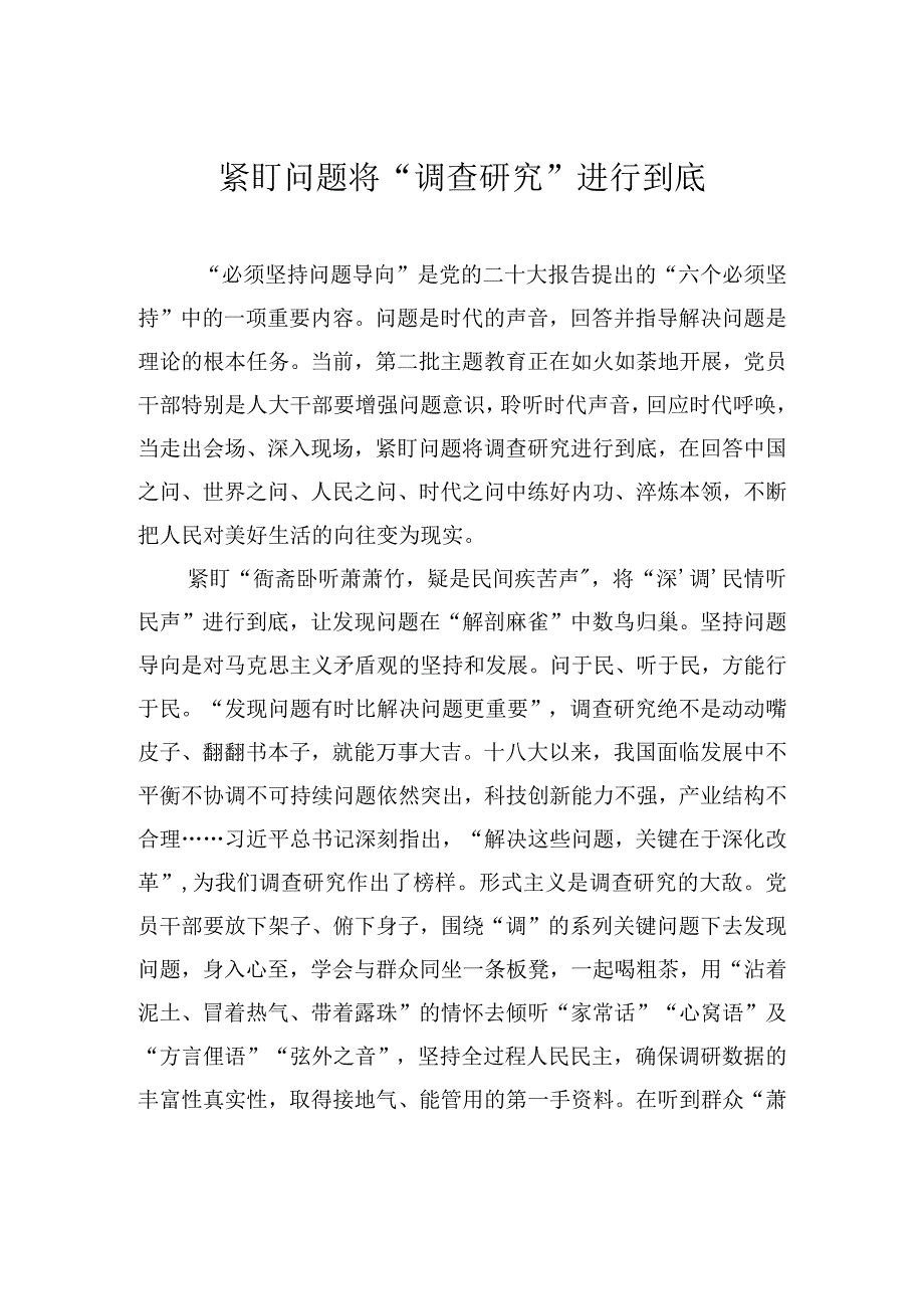 紧盯问题将“调查研究”进行到底.docx_第1页