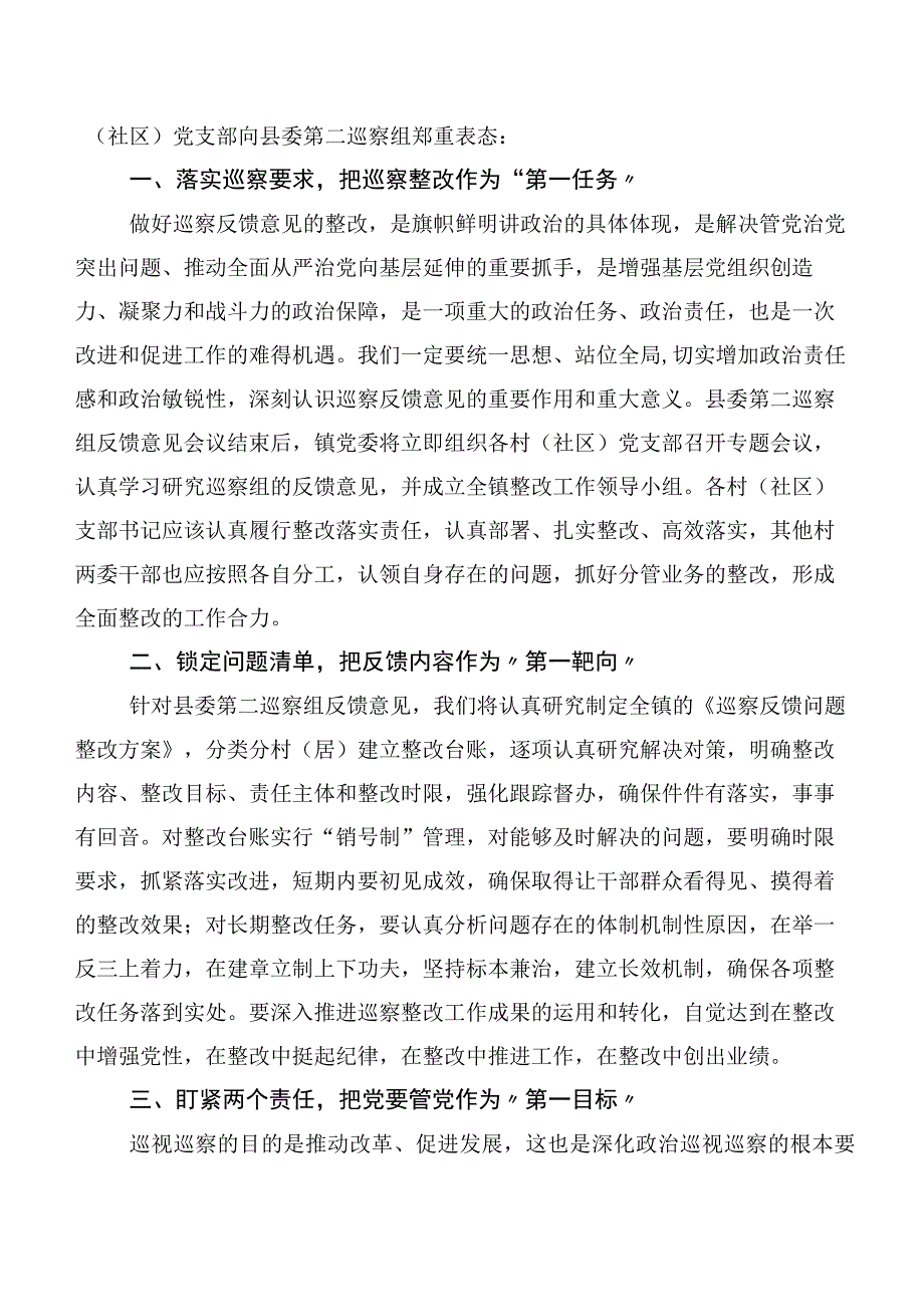 （10篇合集）巡视整改专题民主生活会巡视反馈意见整改推进会上的发言提纲.docx_第2页