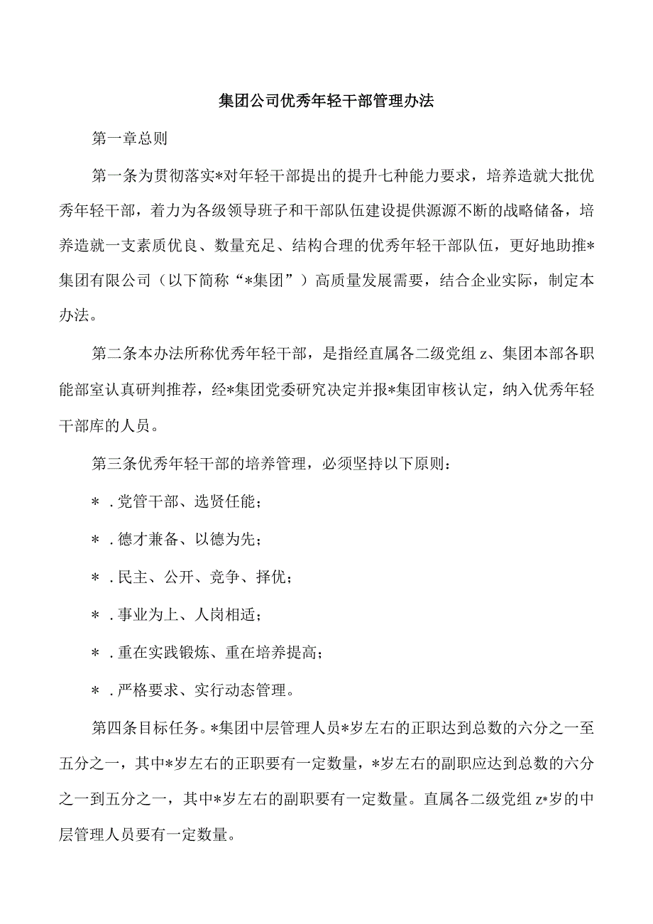 集团公司优秀年轻干部管理办法.docx_第1页