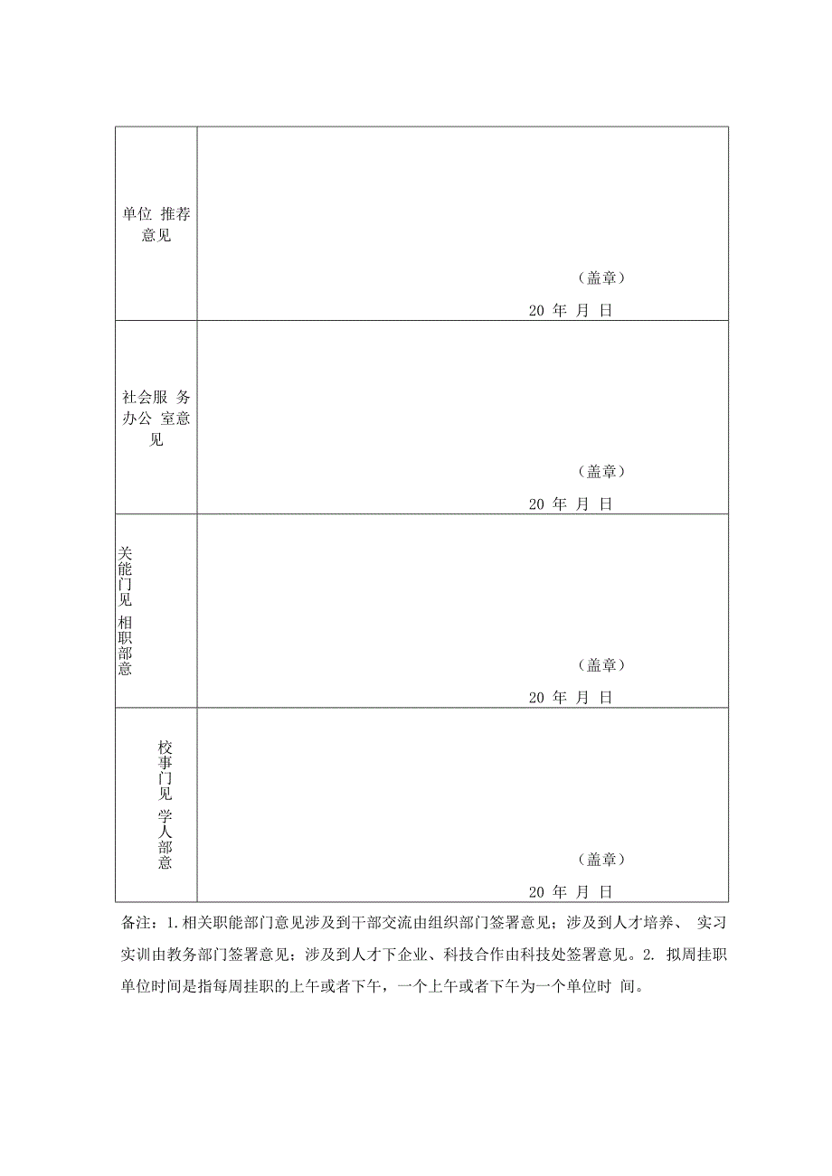 黄冈师范学院专业技术人员社会服务申请表.docx_第2页