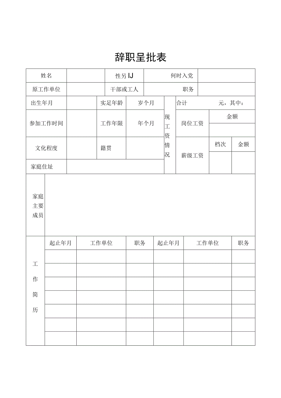 辞职呈批表.docx_第1页