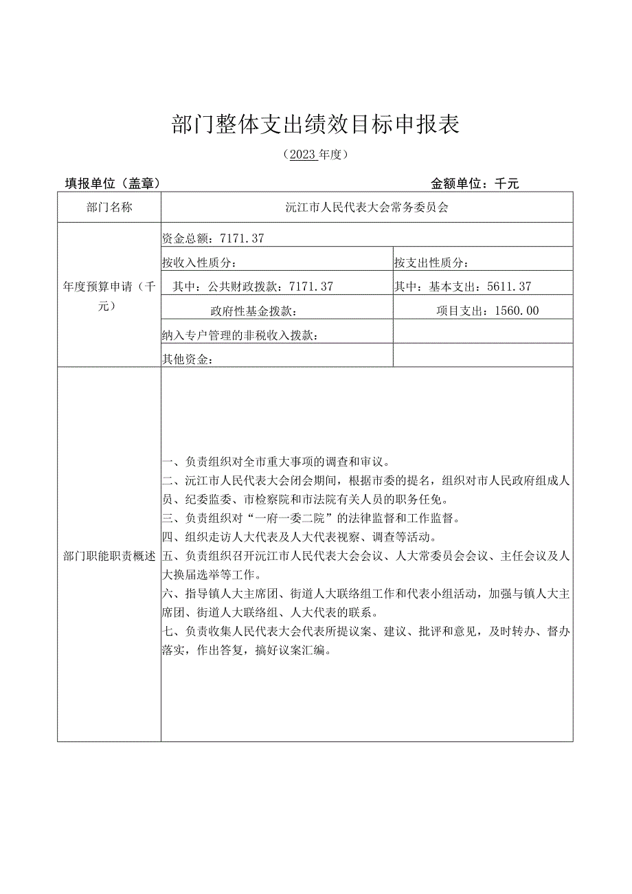 部门整体支出绩效目标申报022年度.docx_第1页