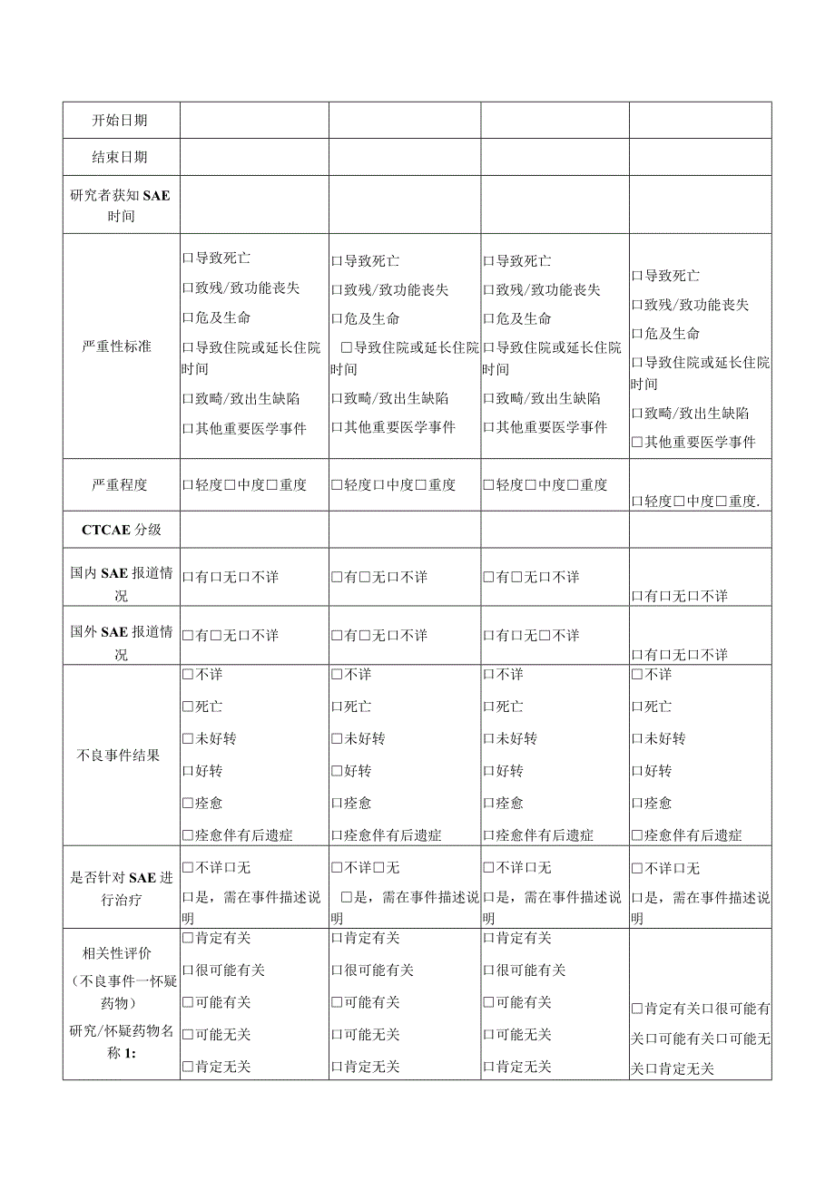 药物临床试验严重不良事件报告表.docx_第3页