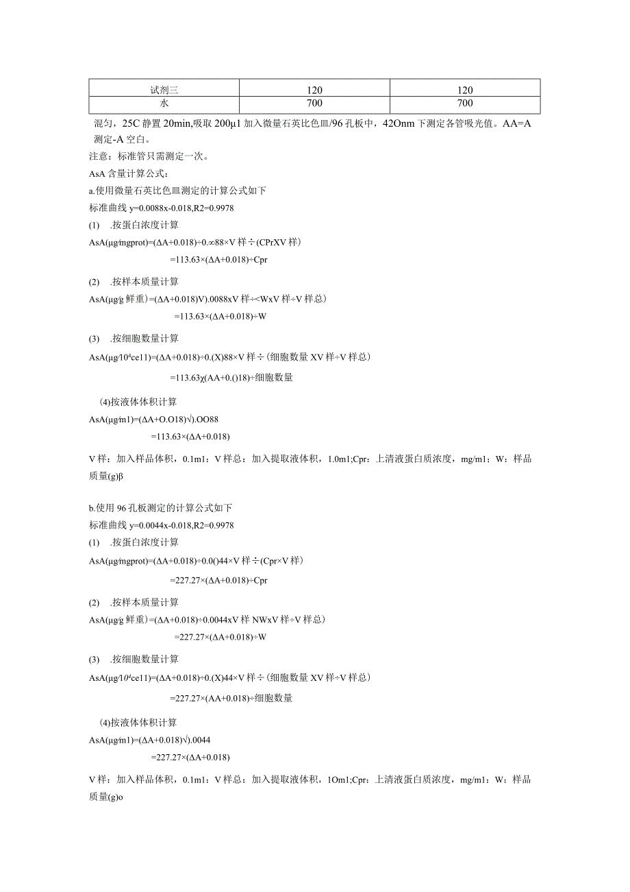 还原型抗坏血酸ascorbicacidAsA含量测定试剂盒说明书.docx_第2页