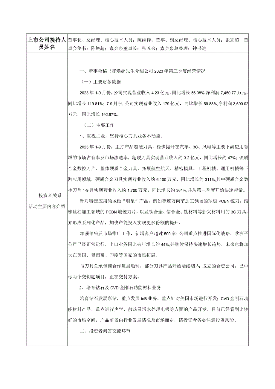 证券代码688028证券简称沃尔德投资者关系活动记录表.docx_第2页