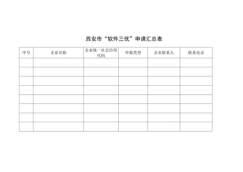 西安市“软件三优”申请汇总表.docx_第1页