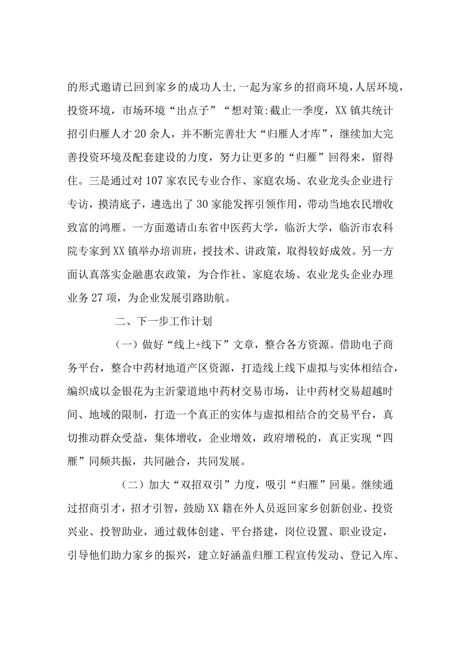 镇“四雁工程”第一季度工作总结.docx_第3页