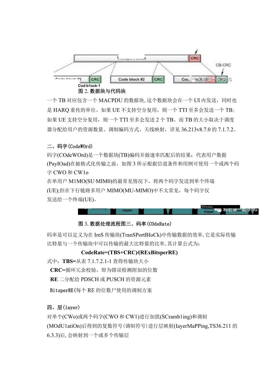 5G和4G无线网络中的数据块,码字(率)和层.docx_第2页