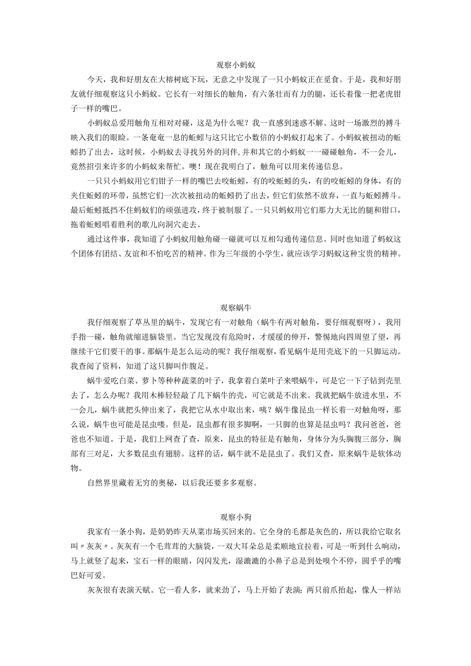 (新)20XX年小学暑假观察作文范文20篇.docx_第1页