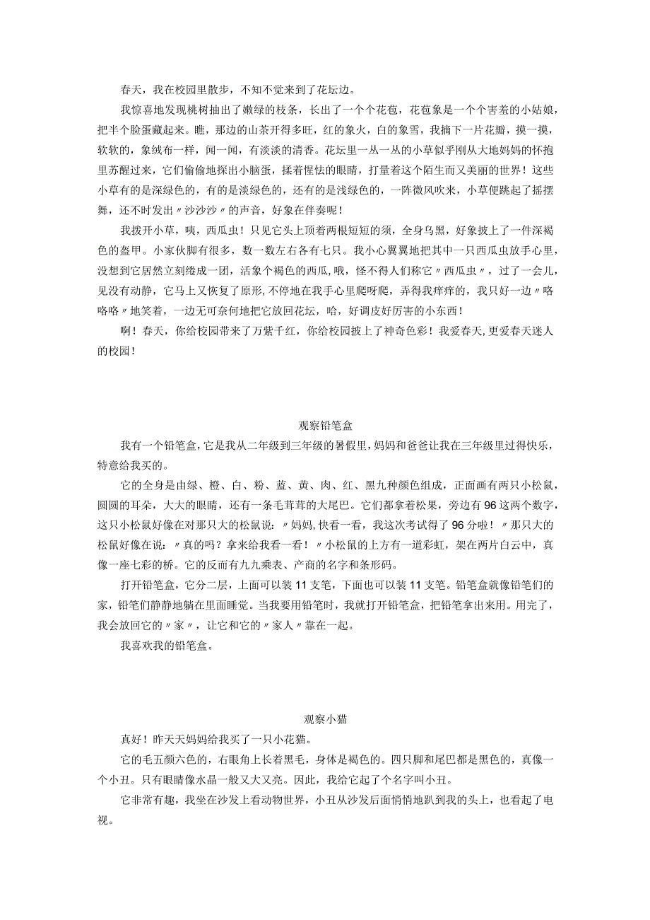 (新)20XX年小学暑假观察作文范文20篇.docx_第3页