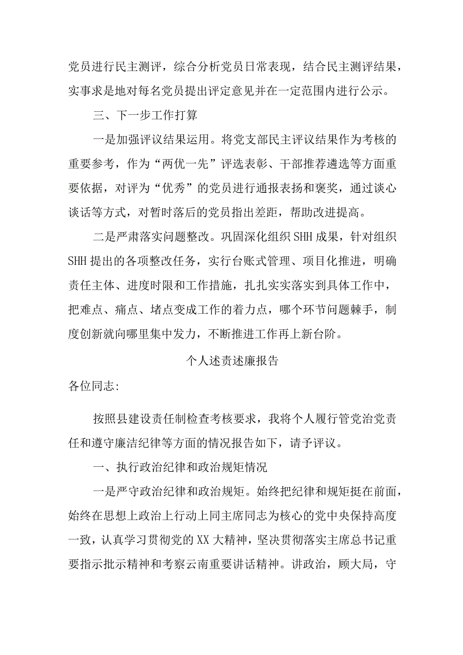 XX区残联党支部关于开展民主评议党员工作情况报告.docx_第3页