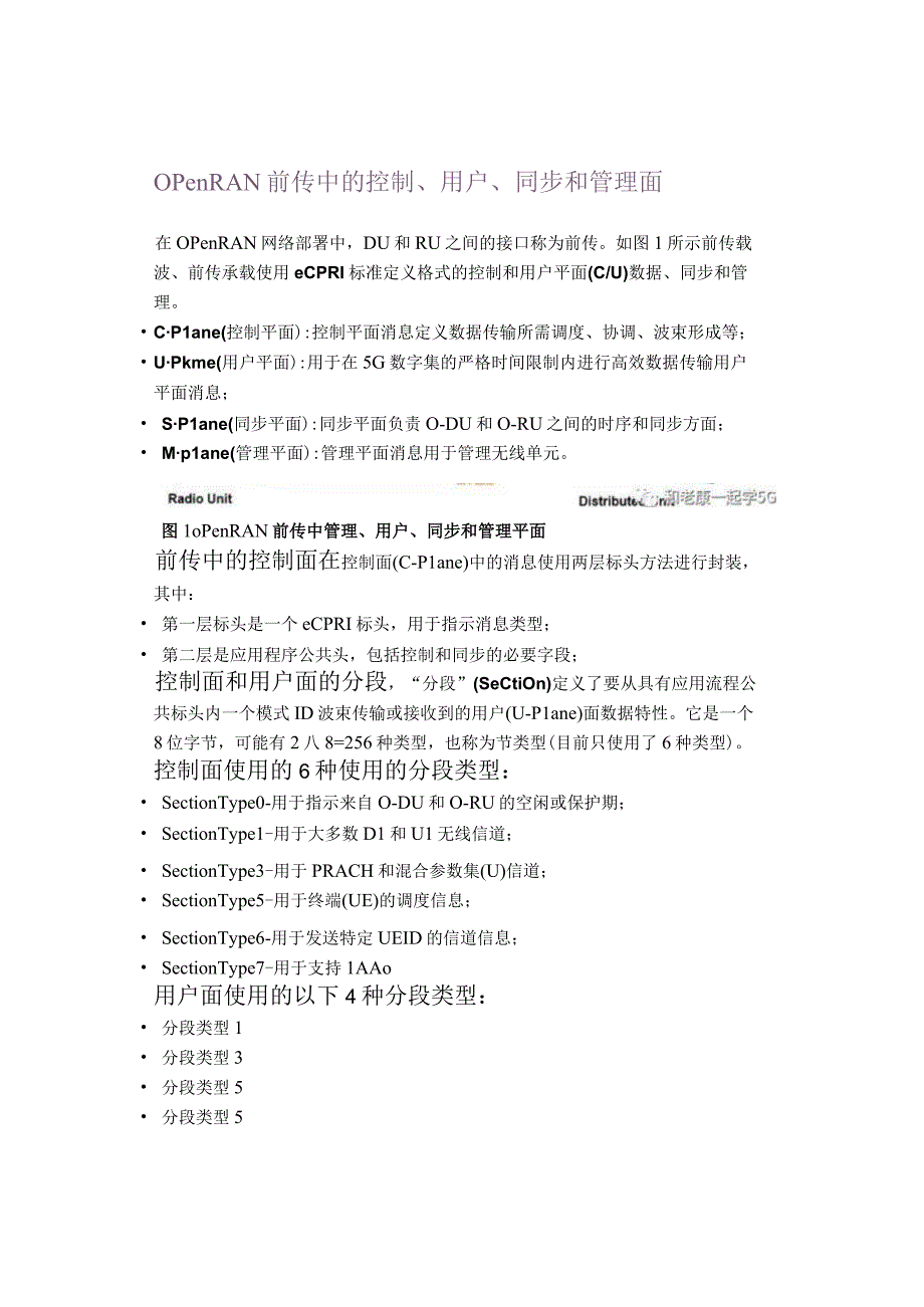 Open RAN前传中的控制、用户、同步和管理面.docx_第1页