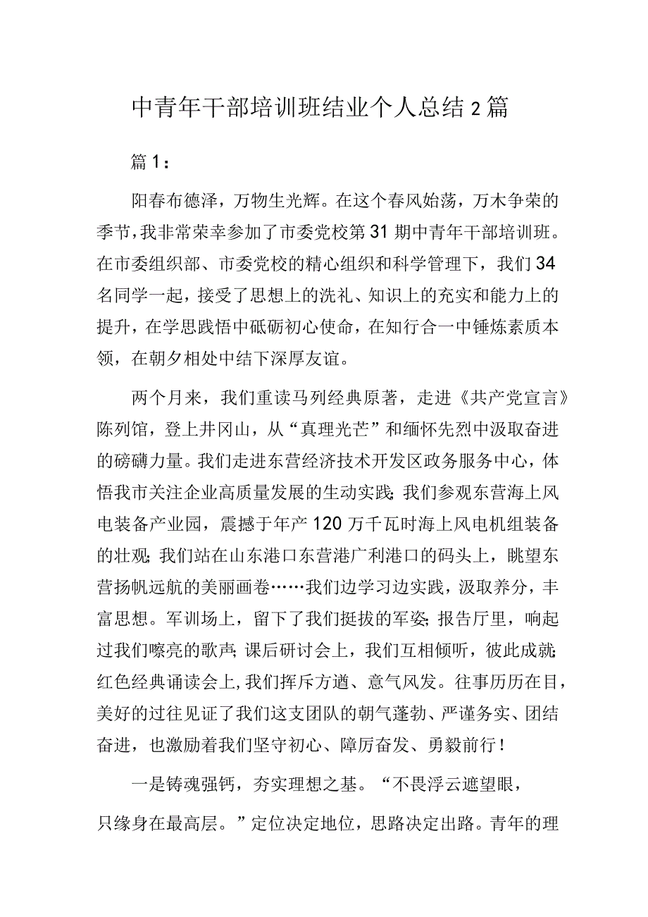 中青年干部培训班结业个人总结.docx_第1页