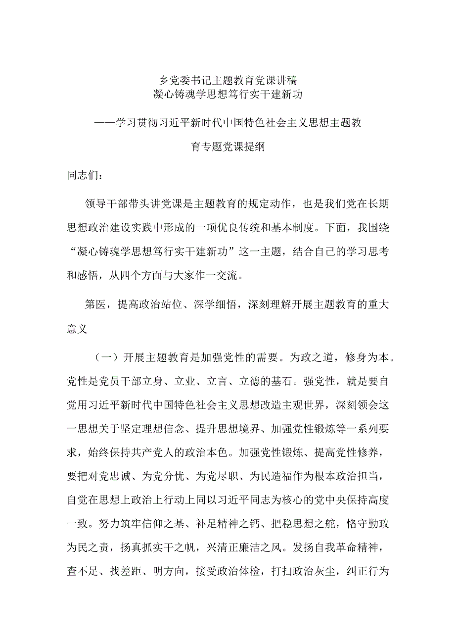 乡党委书记主题教育党课讲稿.docx_第1页