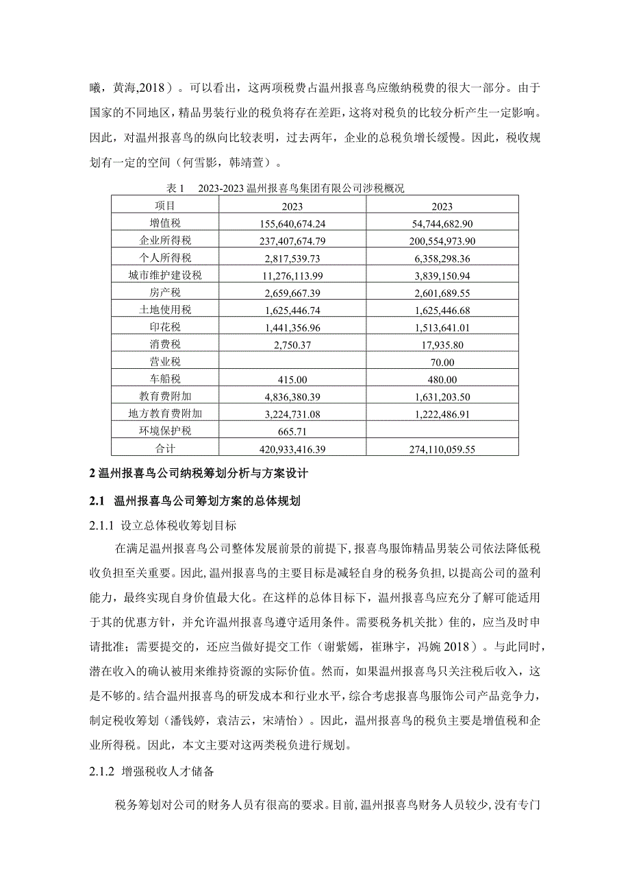 【《报喜鸟服饰公司税收筹划方案的总体规划探究》4900字】.docx_第3页