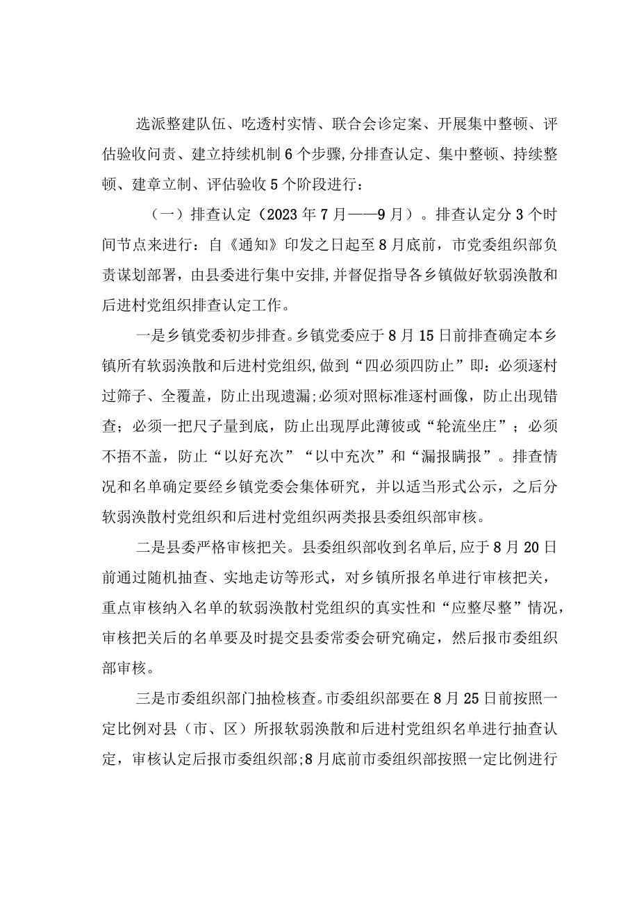 某某市开展软弱涣散和后进村党组织整顿工作意见.docx_第3页