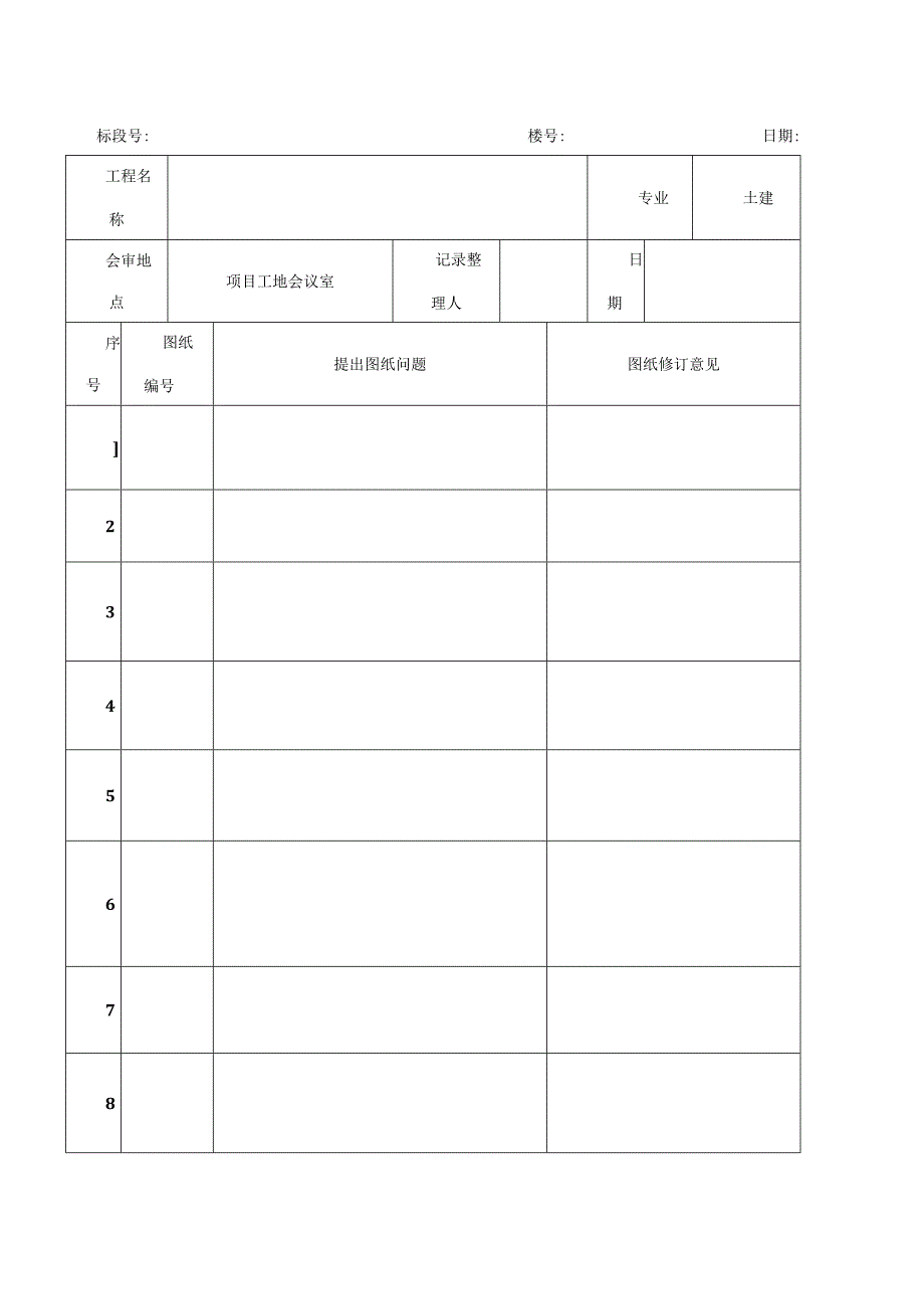 施工图纸会审记录模板(1).docx_第2页