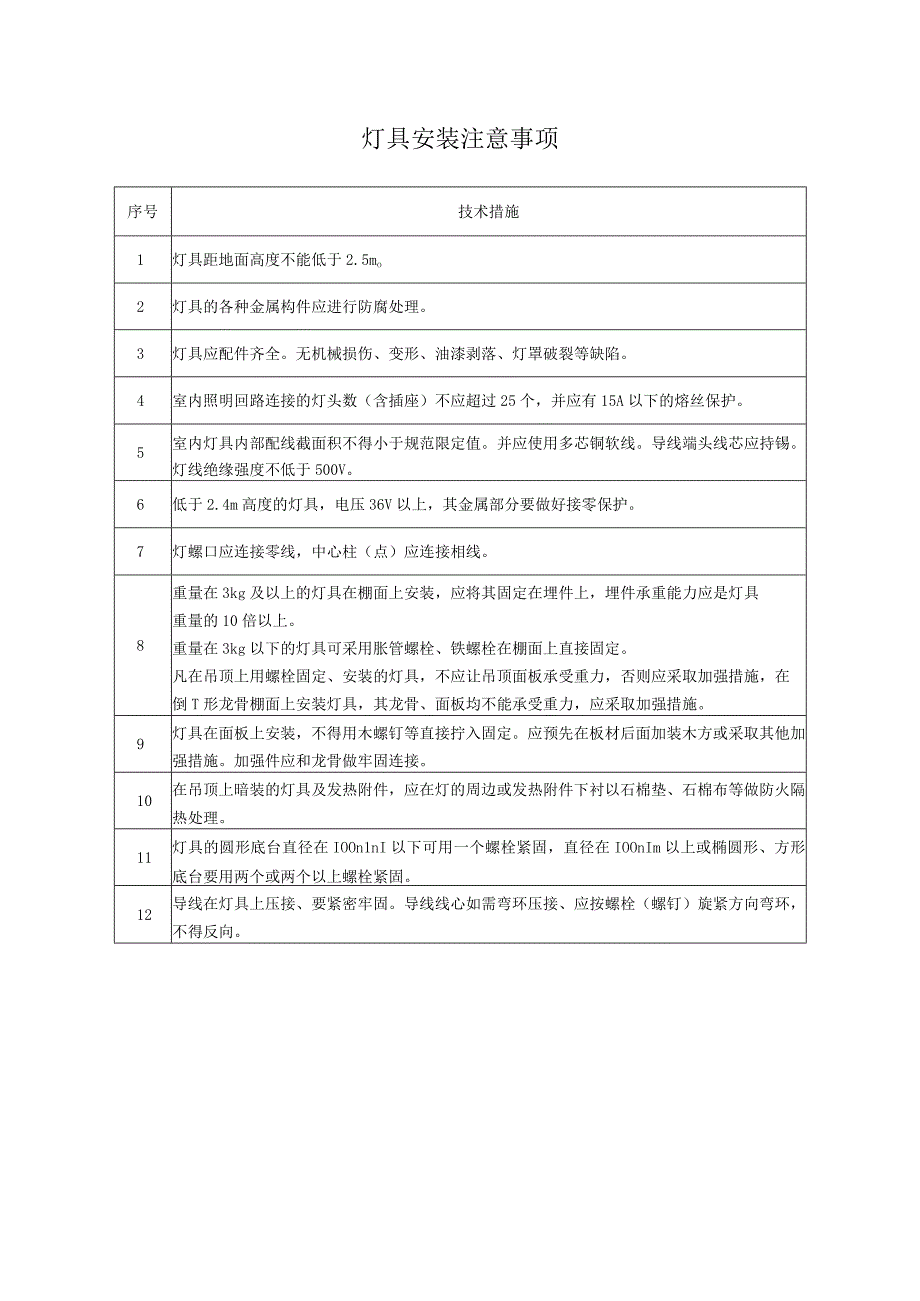 灯具安装注意事项.docx_第1页