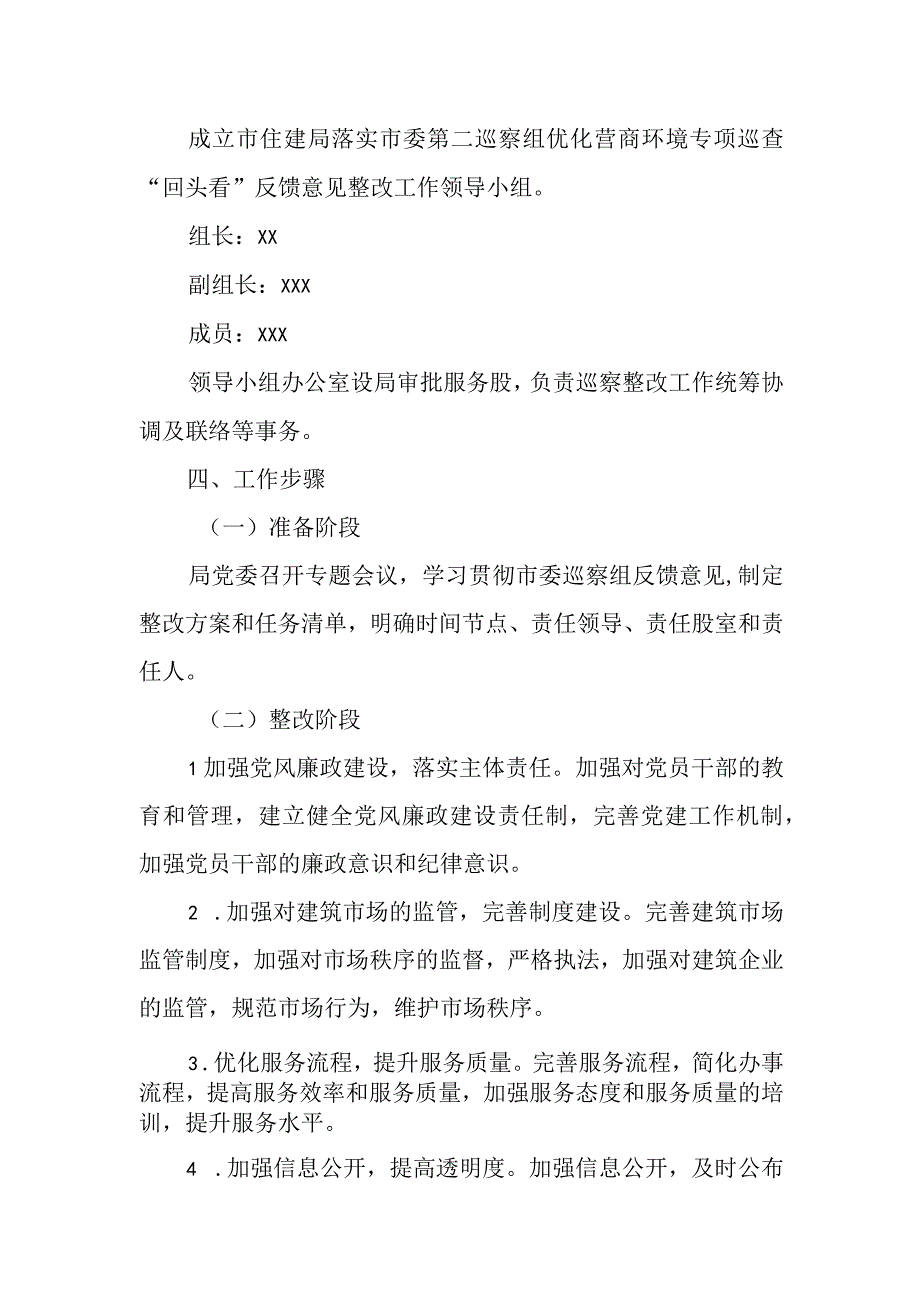 市住建局优化营商环境巡察反馈意见整改工作方案.docx_第2页