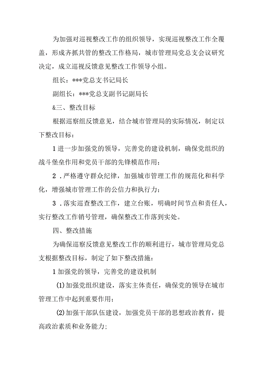 城市管理局党总支关于落实县委巡察组巡察反馈意见的整改方案.docx_第2页