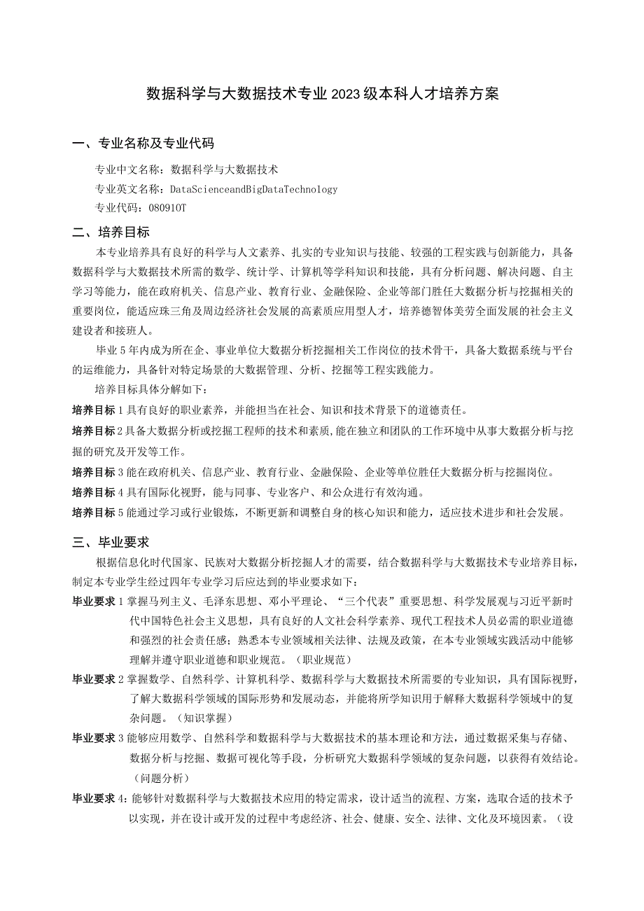 数据科学与大数据技术专业2022级本科人才培养方案.docx_第1页