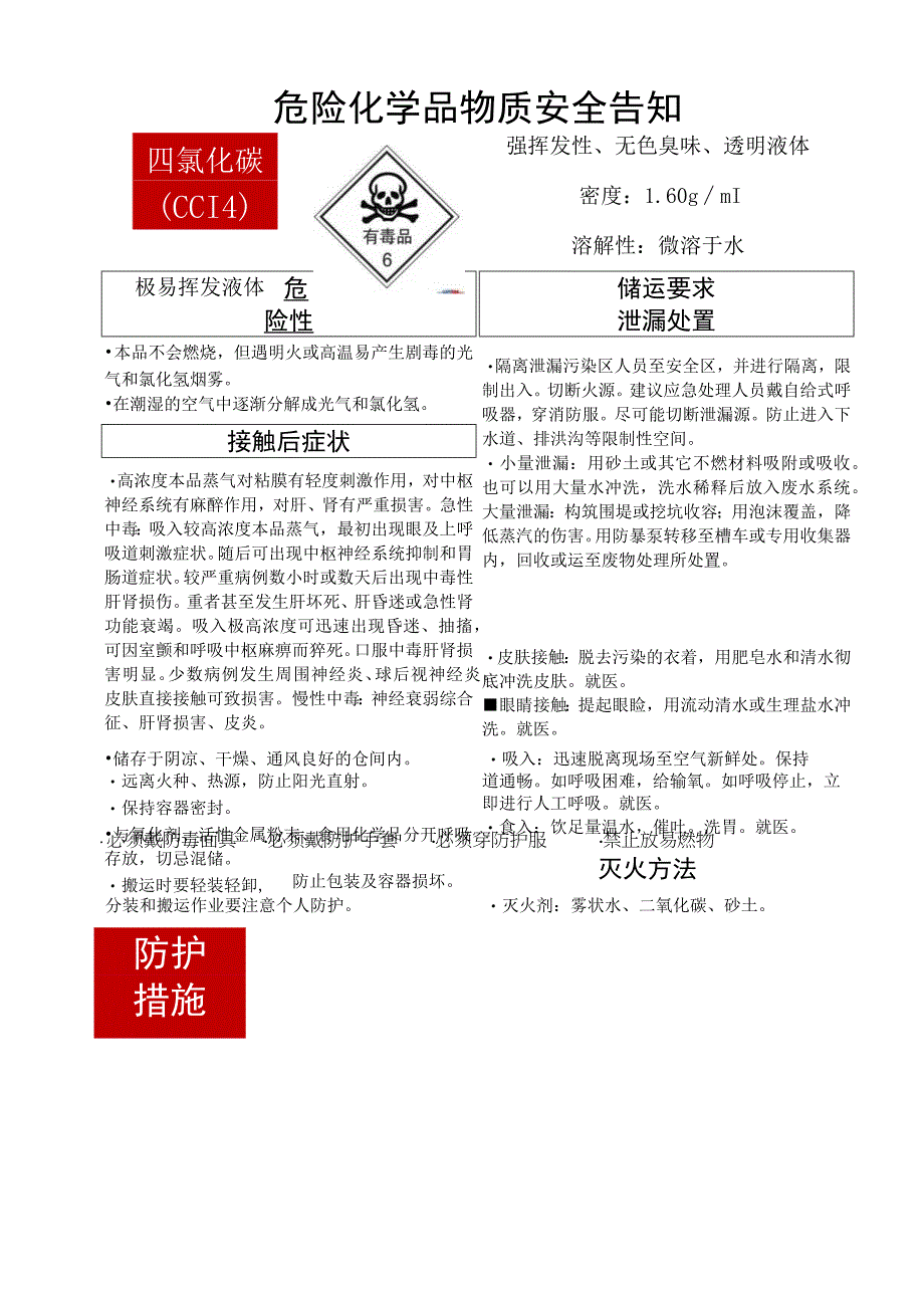 四氯化碳（CCl4）危化安全风险告知卡.docx_第1页