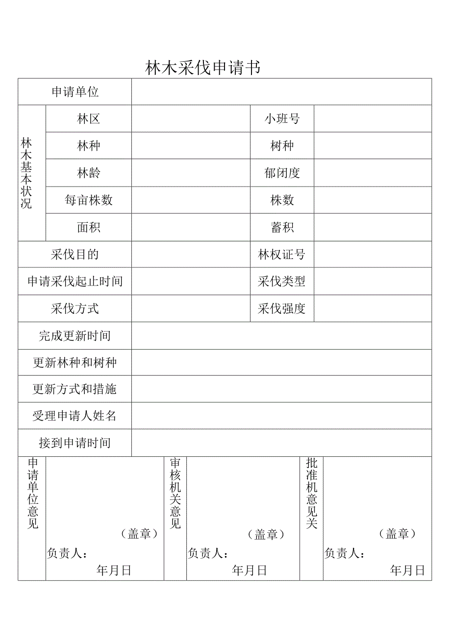 林木采伐申请书.docx_第1页