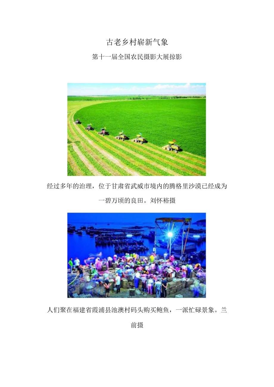 古老乡村 崭新气象——第十一届全国农民摄影大展掠影.docx_第1页