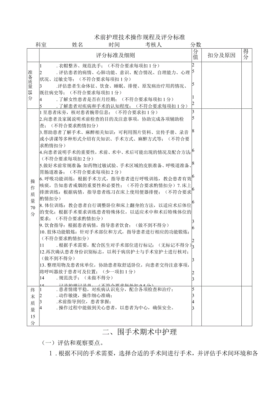 围手术期护理技术操作规程及评分标准.docx_第3页