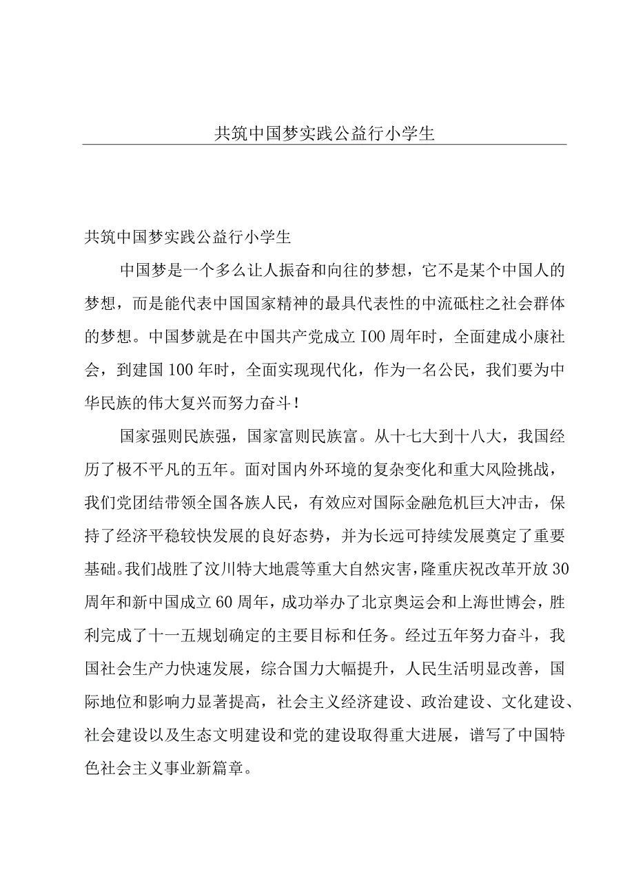 共筑中国梦实践公益行小学生.docx_第1页