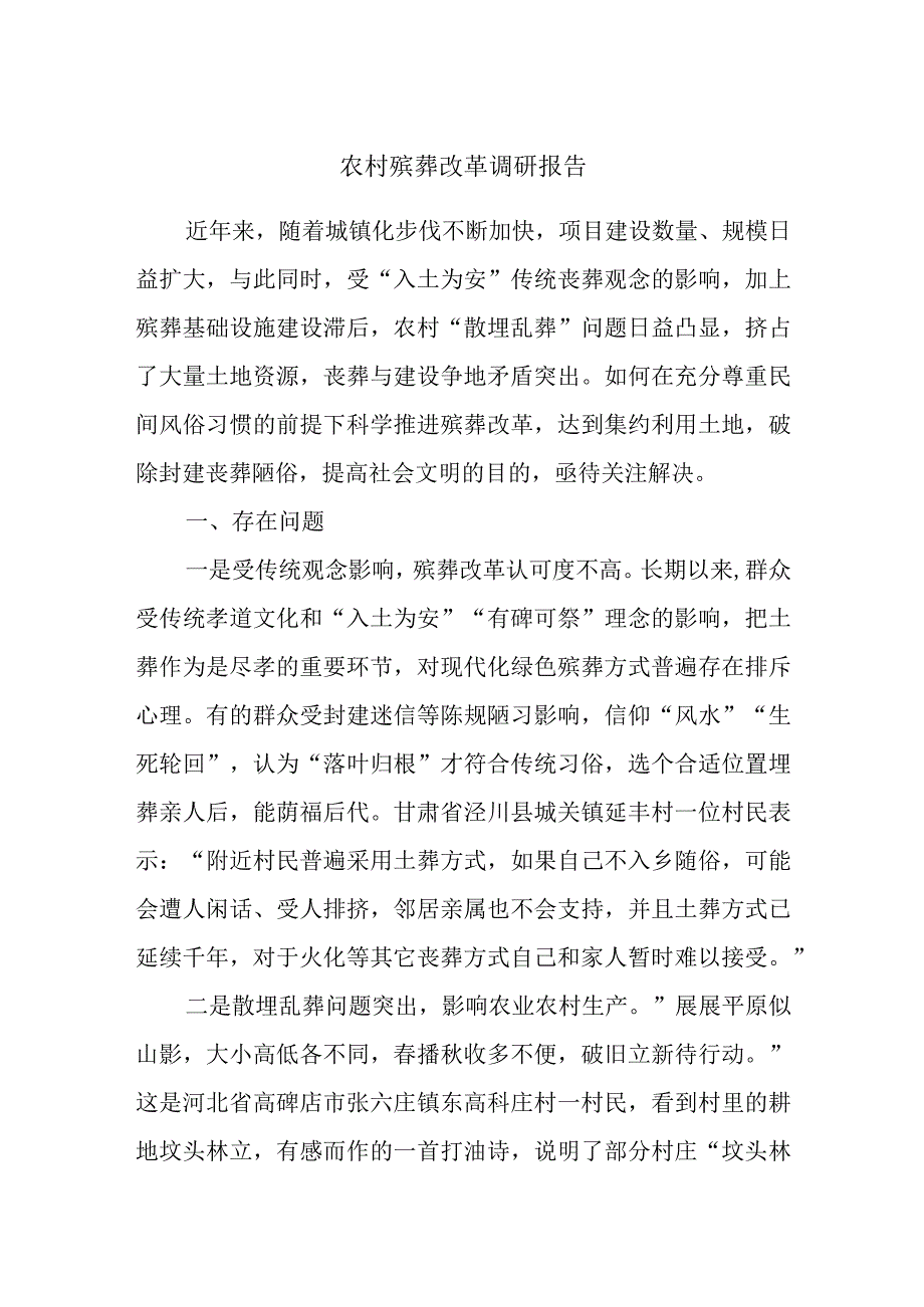 农村殡葬改革调研报告.docx_第1页