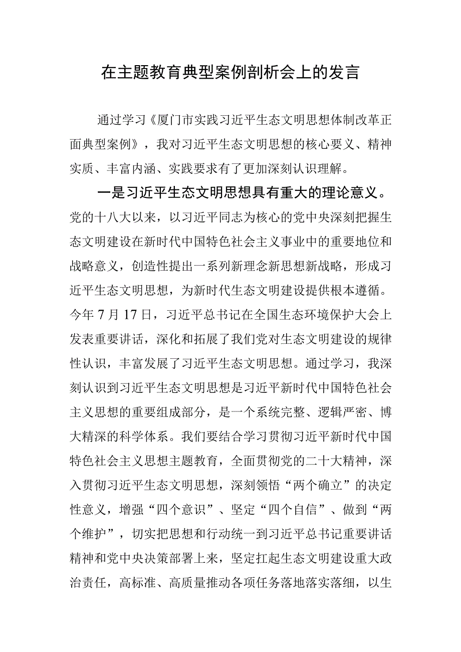 在主题教育典型案例剖析会上的发言.docx_第1页