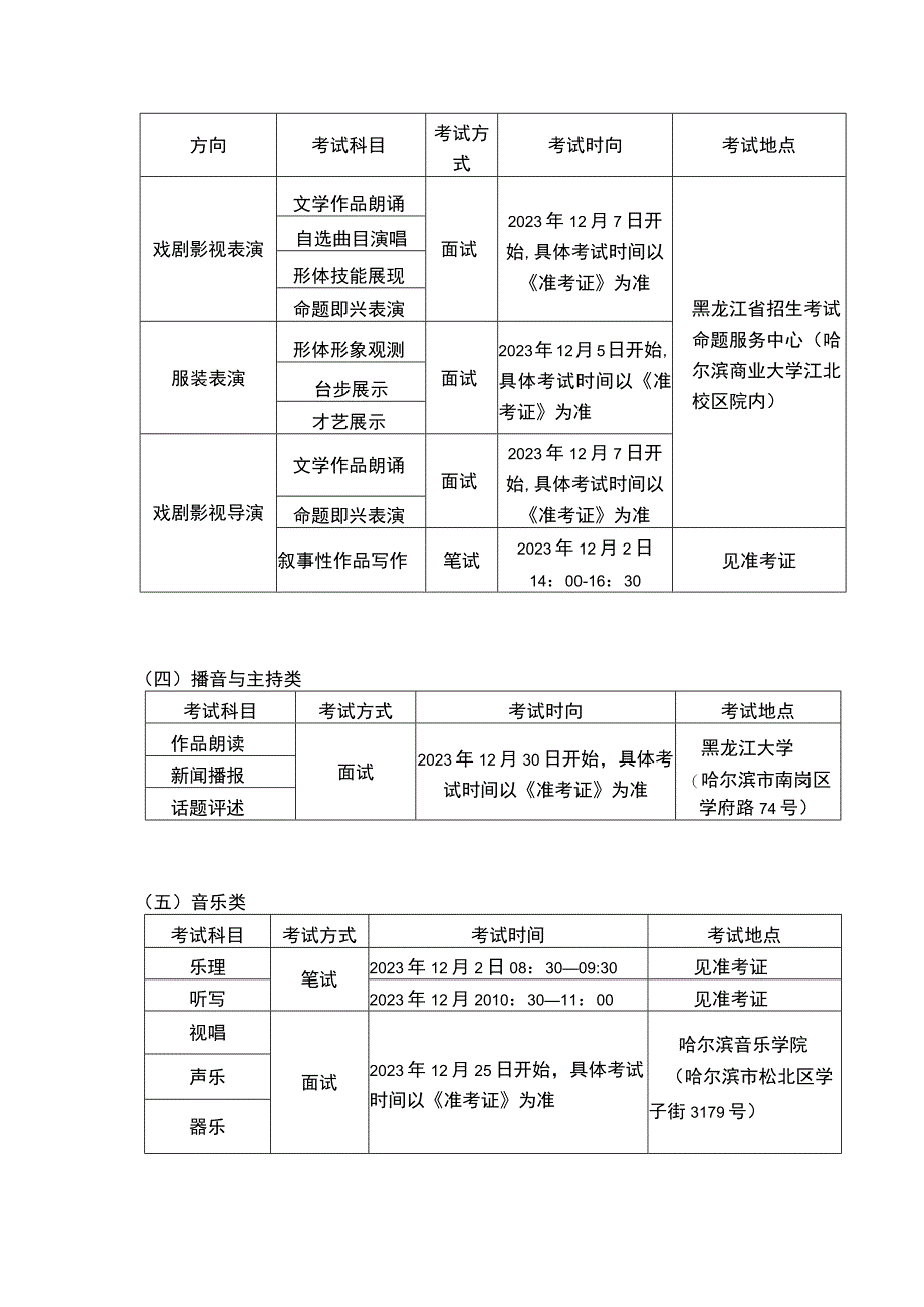 关于黑龙江省2024年普通高校艺术类专业招生考试安排及有关工作的通知.docx_第2页