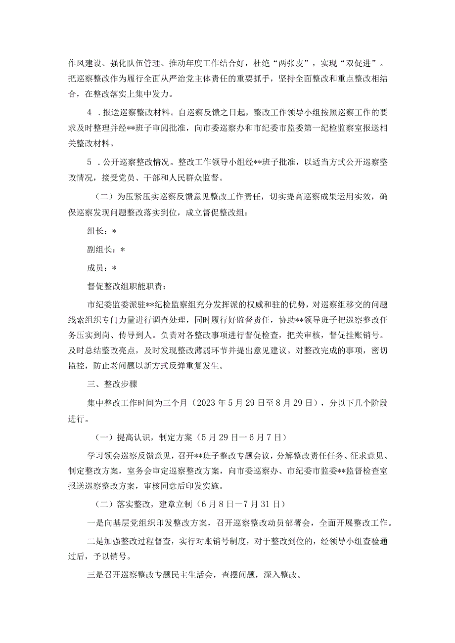 领导班子关于落实市委巡察反馈意见整改工作方案.docx_第2页