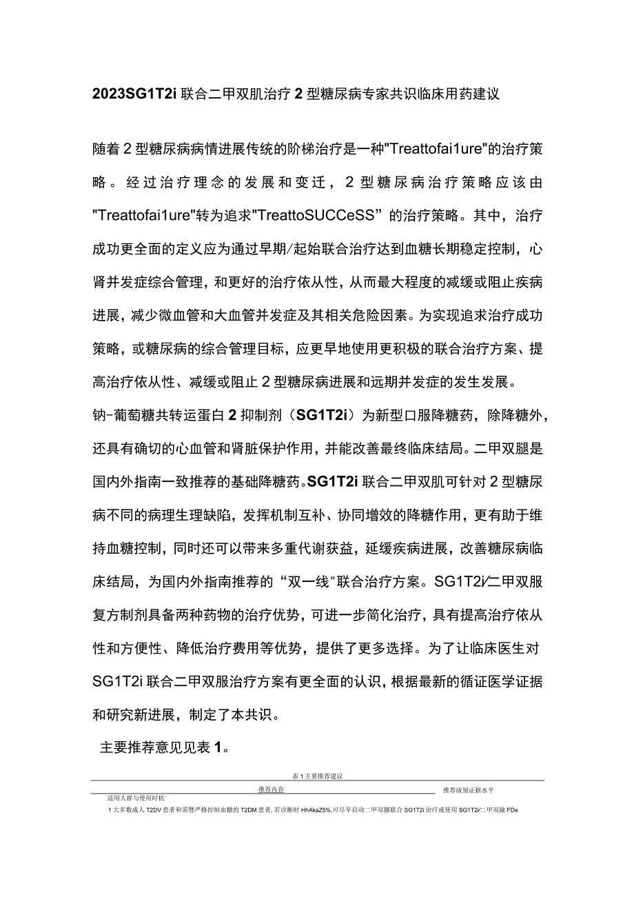 2023SGLT2i联合二甲双胍治疗2型糖尿病专家共识临床用药建议.docx_第1页