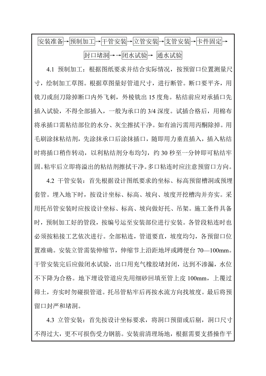 建筑施工室内塑料排水管道安装技术交底.doc_第2页