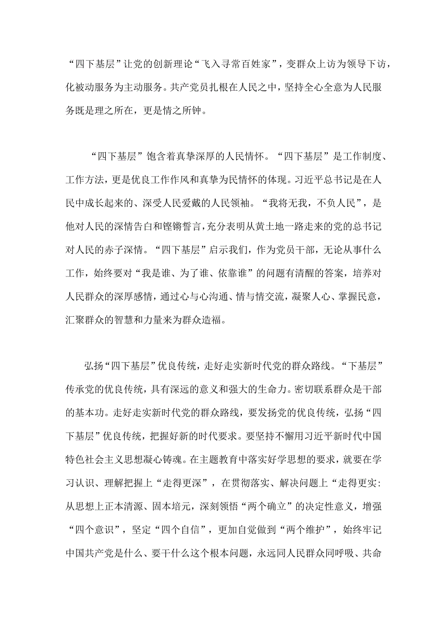 2023年“四下基层”与新时代党的群众路线理论研讨会发言材料、工作方案、发言稿（多篇文）.docx_第3页