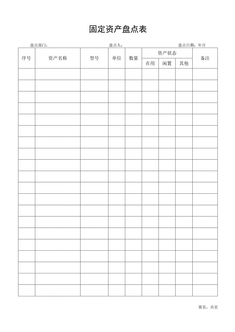 固定资产盘点表模板.docx_第1页