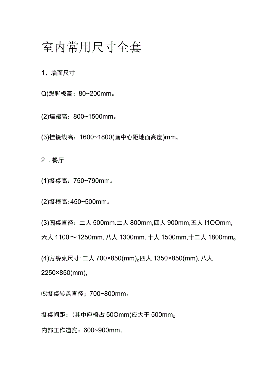 室内常用尺寸全套.docx_第1页