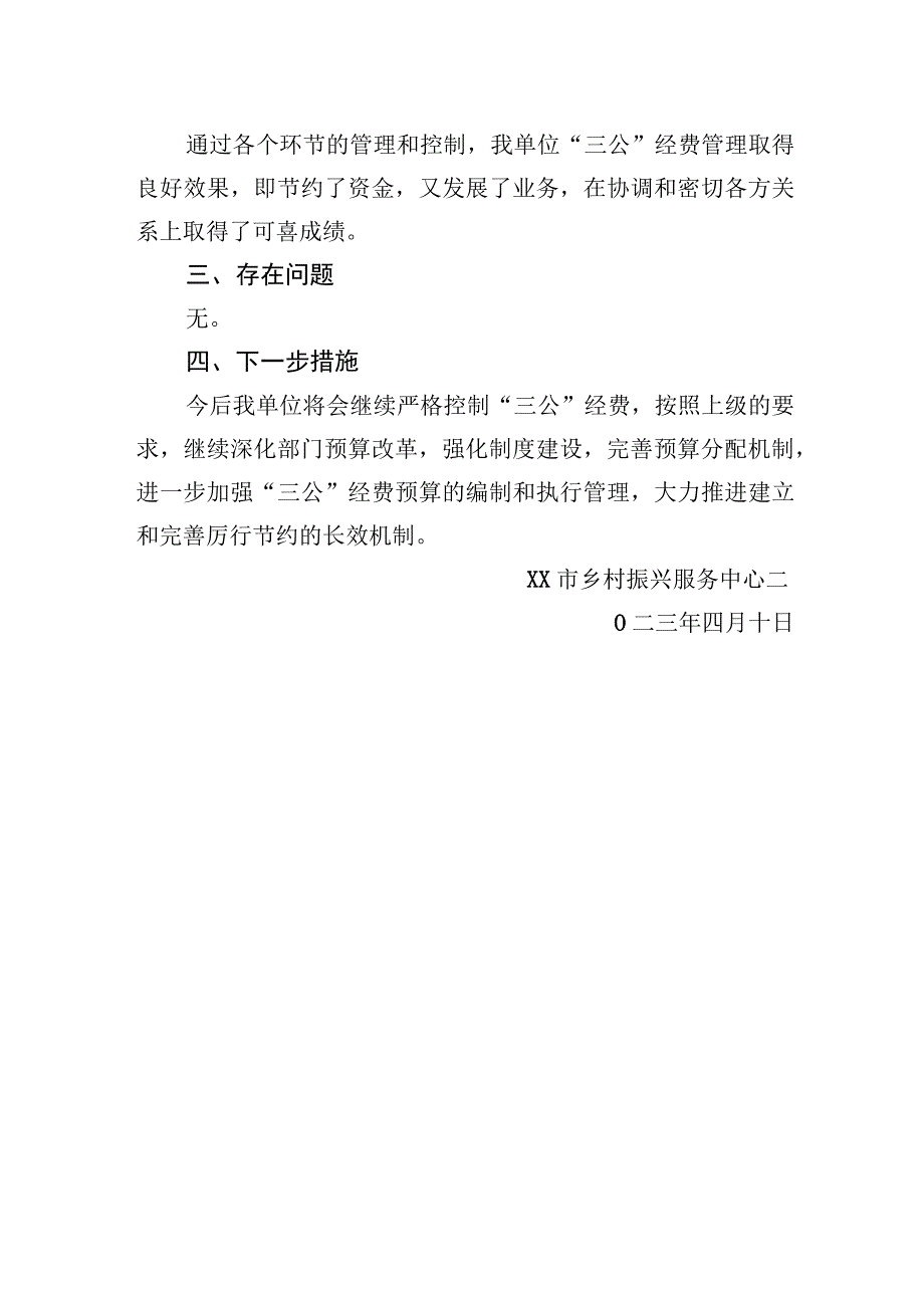 市X中心2023年第一季度“三公”经费自查报告）.docx_第2页