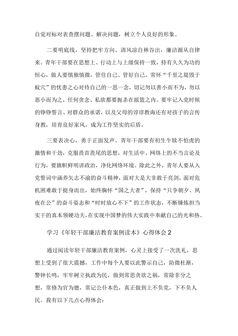 学习五篇《年轻干部廉洁教育案例读本》心得体会.docx_第2页