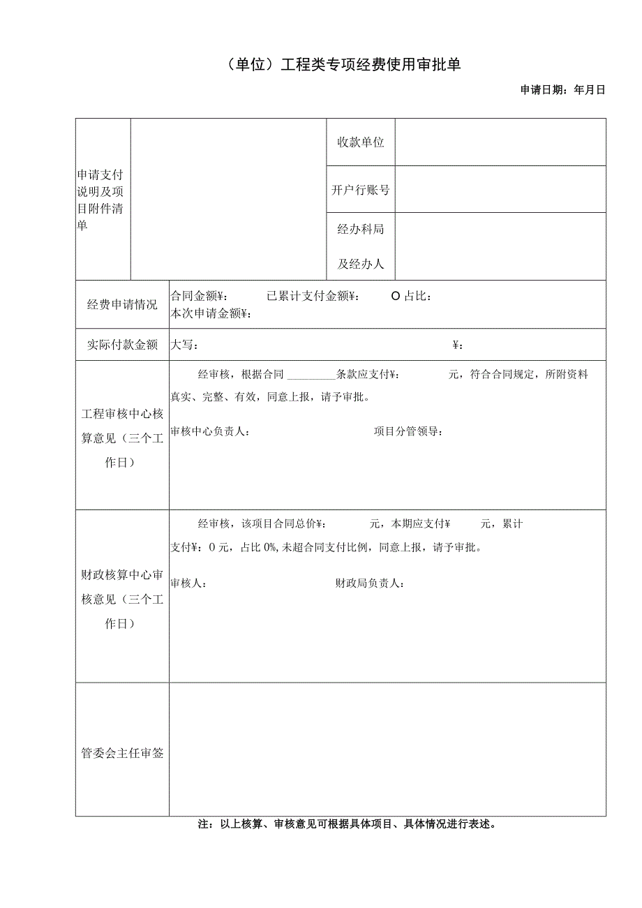 小于500万工程专项经费审批单.docx_第1页