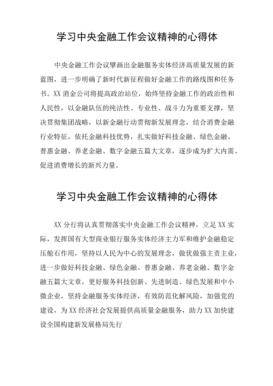 学习2023年中央金融工作会议精神的心得体会分享交流发言稿37篇.docx_第2页