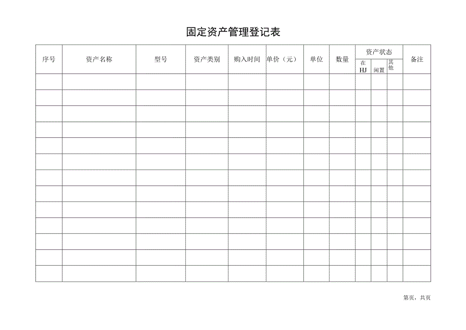 固定资产管理登记表.docx_第1页