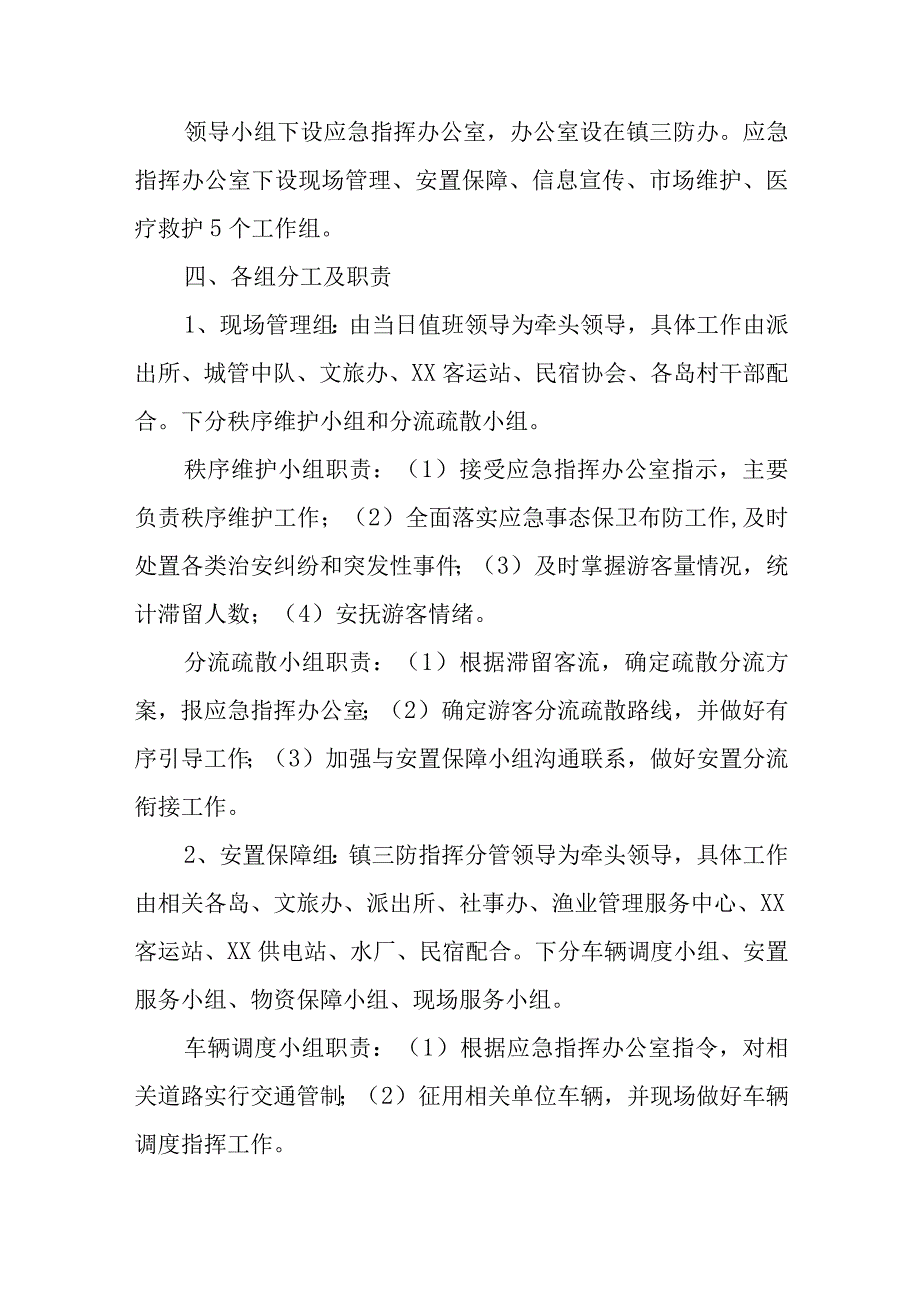 XX镇异常气候状态游客应急疏散安置工作预案.docx_第2页