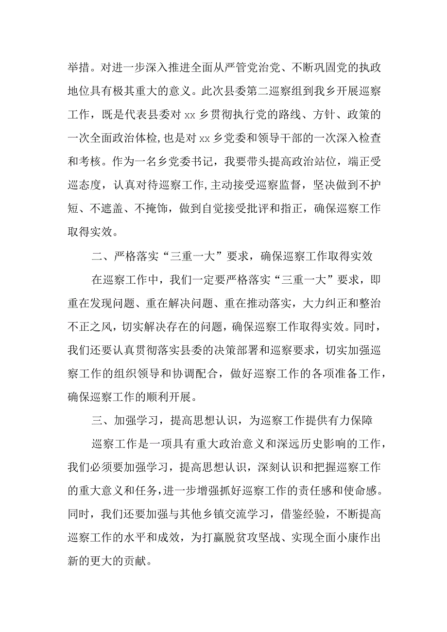 乡党委书记在县委巡察工作动员会上的表态发言.docx_第2页