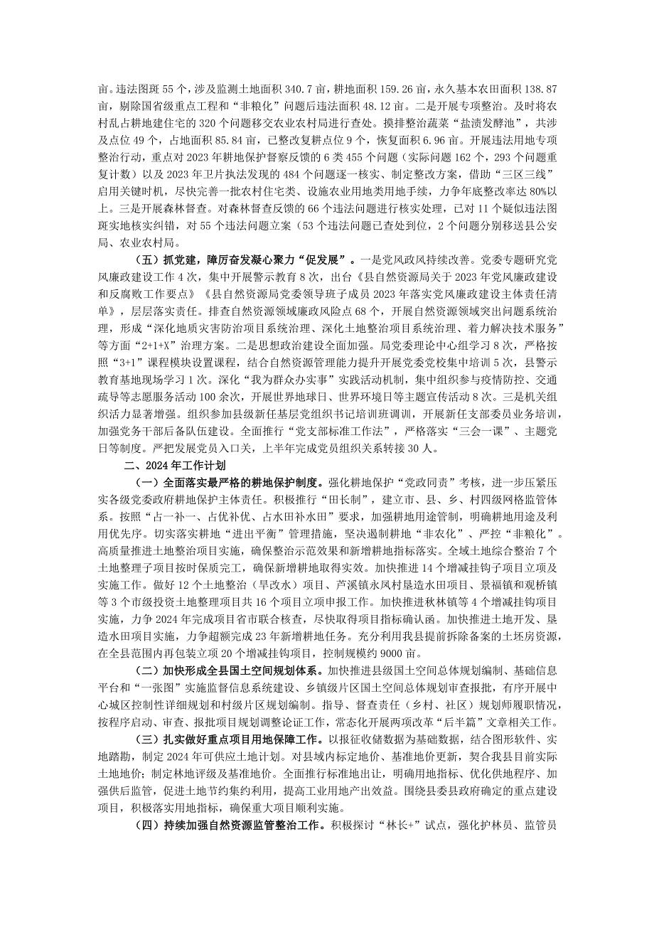 县自然资源局2023年工作总结及2024年工作计划.docx_第2页