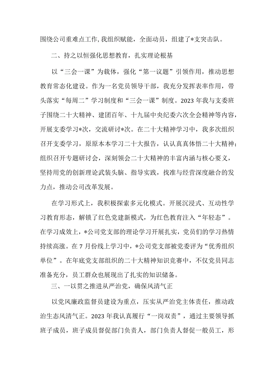 党组织书记抓党建述职报告2023.docx_第2页