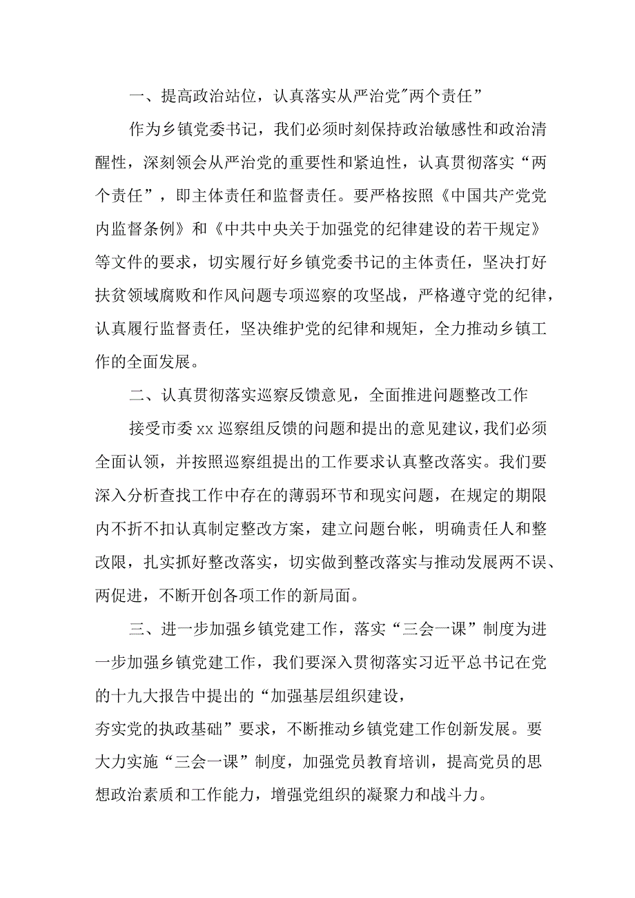 乡镇党委书记在市委巡察组巡察情况反馈会上的表态发言.docx_第2页